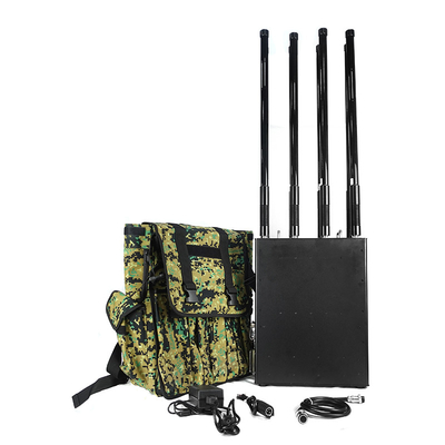 Camouflage Color 6 Band Manpack Drone Signal Jammer With Rechargeable Battery