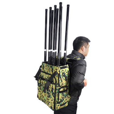 Camouflage Color 6 Band Manpack Drone Signal Jammer With Rechargeable Battery